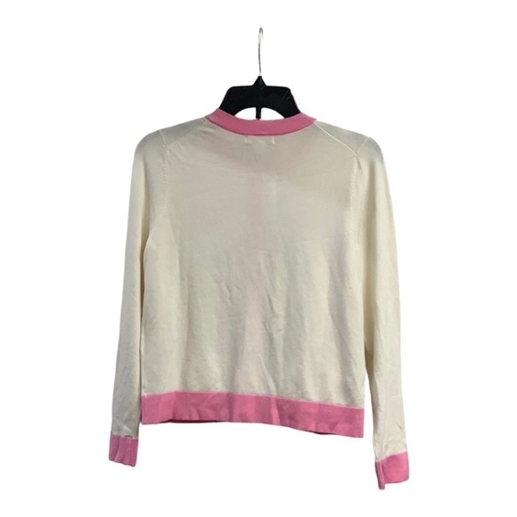 Charter Club Cream Pink Preppy Colorblock Cardigan Size Petite Small PS … - Picture 3 of 4
